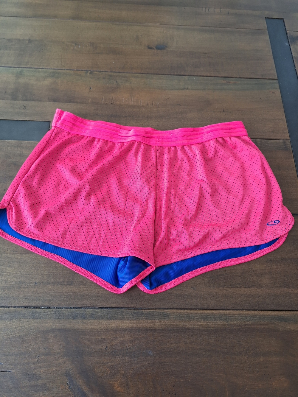 C9 by Champion Hot Pink Layered Athletic Shorts with Blue Liner